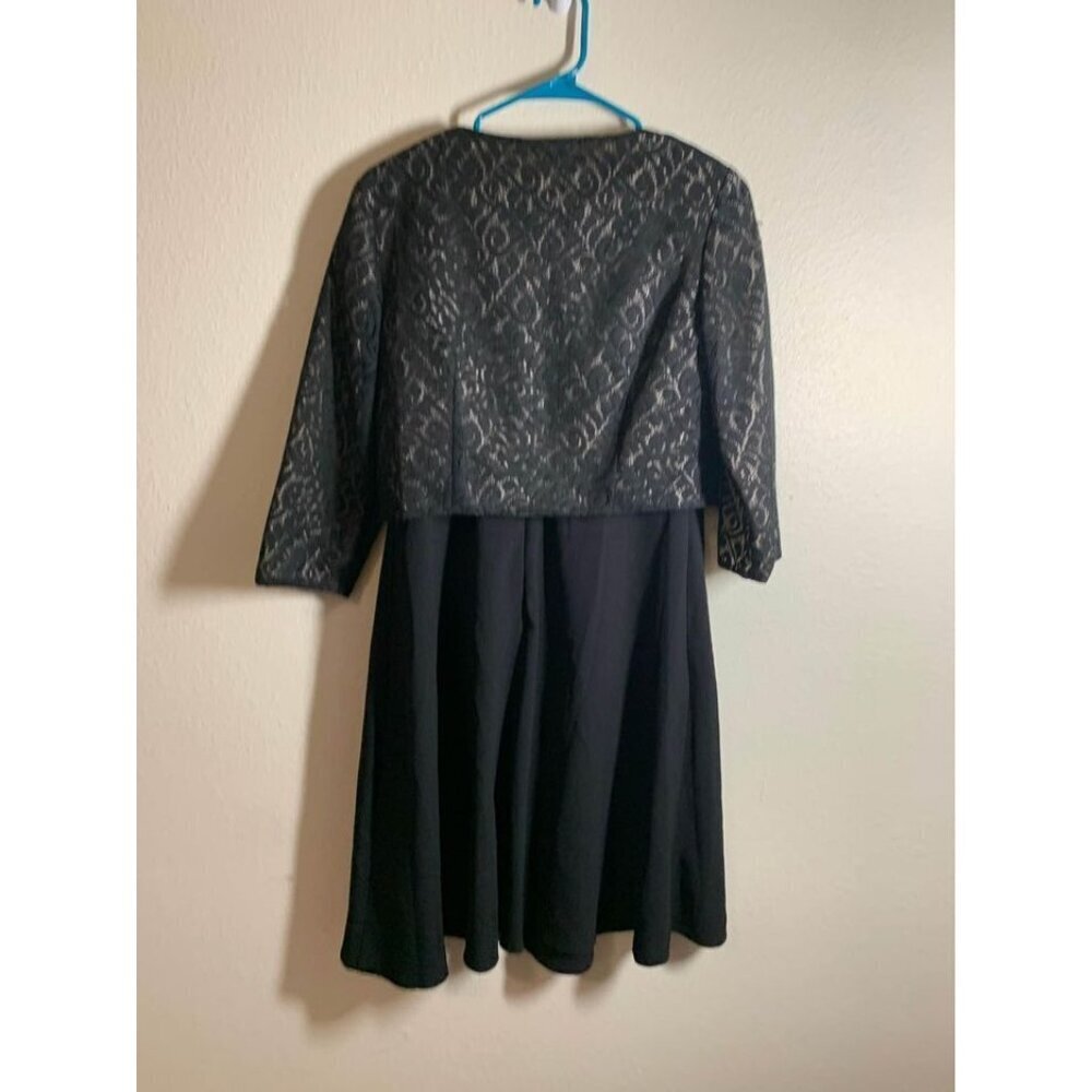 Danny & Nicole Black Dress with Lace Cardigan Womens Size 8 Business Casual Set - Picture 3 of 9
